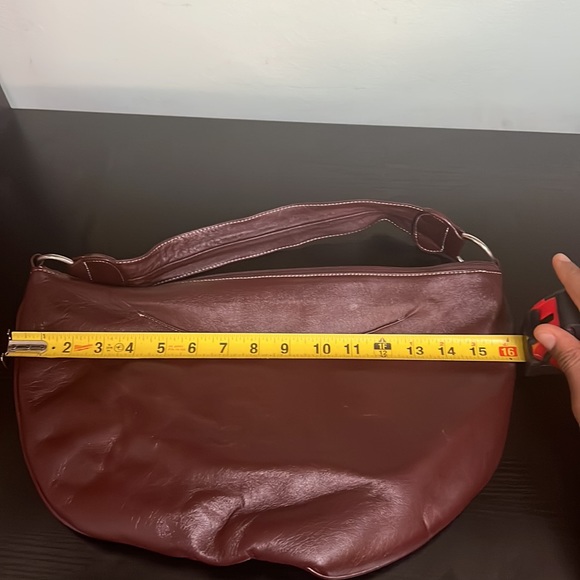 BOLSA Red brown Lambskin Leather clutch ~ EUC reddish clay color - Picture 7 of 8